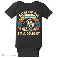 First Of All Im A Delight Opossum Possum Baby Bodysuit thumb 0