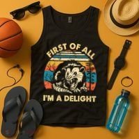 First Of All Im A Delight Opossum Possum Tank Top thumb 4