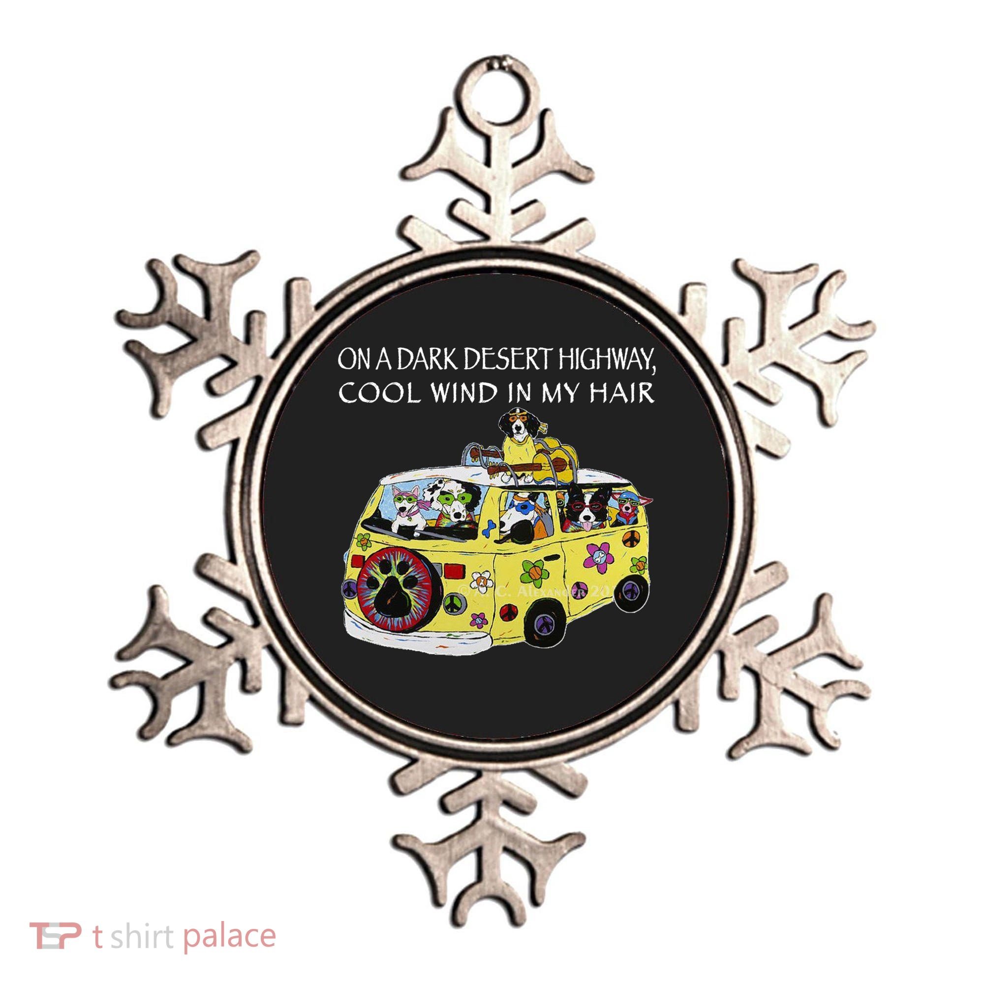 Funny On A Dark Desert Highway Dog Feel Cool Wind In My Hair Gift Ornament