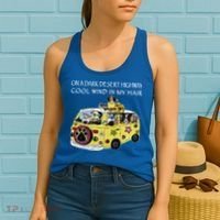 Funny On A Dark Desert Highway Dog Feel Cool Wind In My Hair Gift Women's Tank Top thumb 2