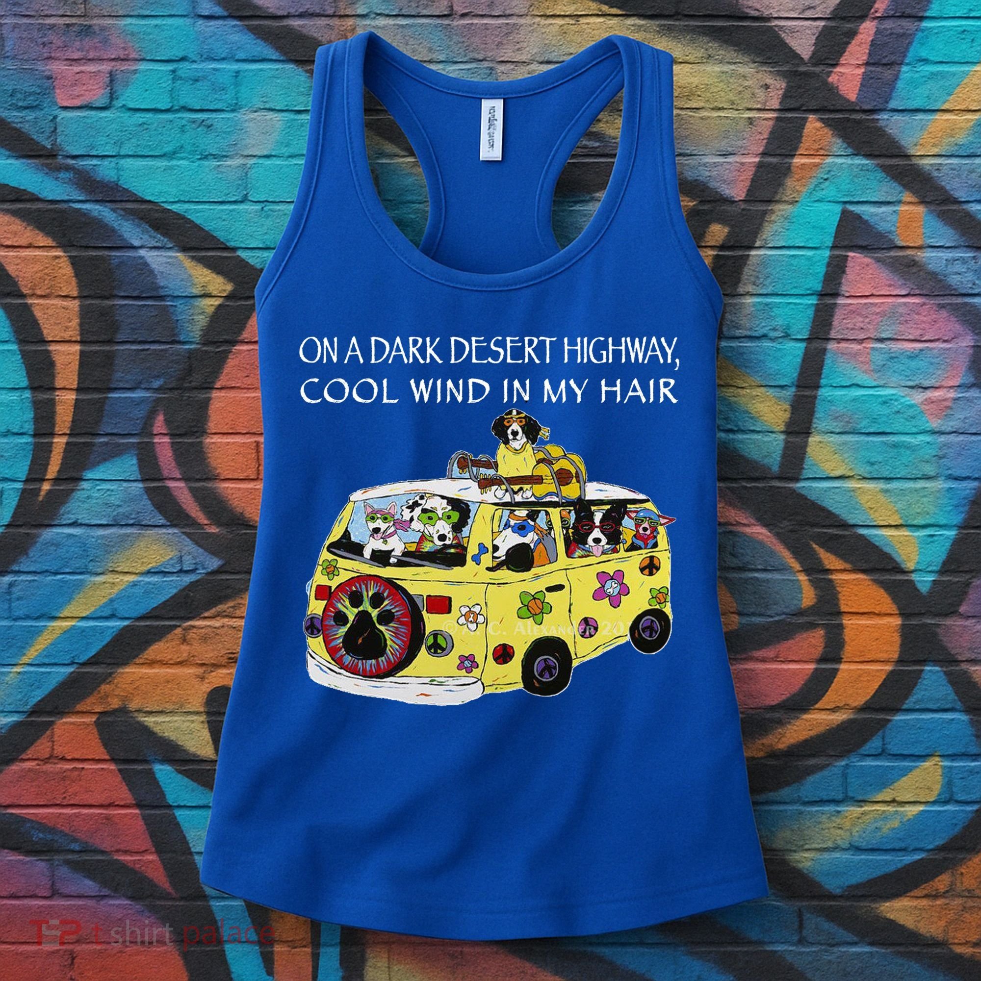 Funny On A Dark Desert Highway Dog Feel Cool Wind In My Hair Gift Women's Tank Top