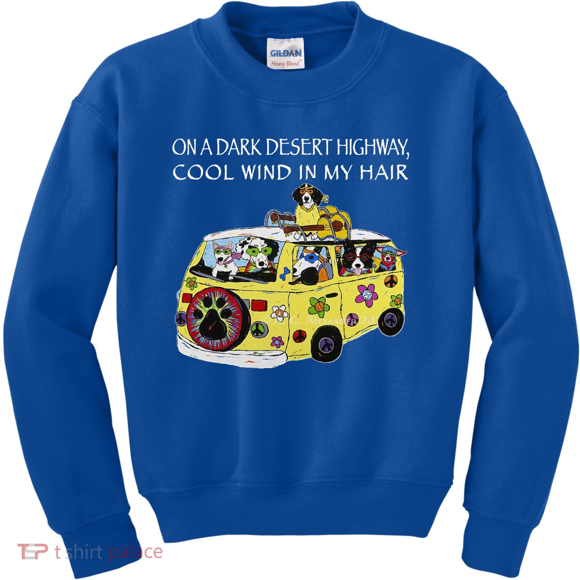 Funny On A Dark Desert Highway Dog Feel Cool Wind In My Hair Gift Kids Sweatshirt