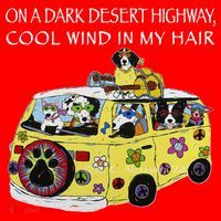 Funny On A Dark Desert Highway Dog Feel Cool Wind In My Hair Gift Santa Hat thumb 1