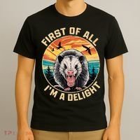 First Of All I Am A Delight Sarcastic Angry Opossum T-Shirt thumb 3