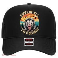 First Of All I Am A Delight Sarcastic Angry Opossum Hat thumb 0