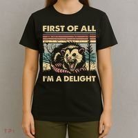 First Of All Im A Delight Vintage Angry Opossum Possum T-Shirt thumb 4