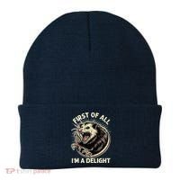 First Of All IM A Delight Sarcastic Possum Angry Opossum Beanie thumb 0