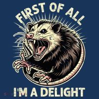 First Of All IM A Delight Sarcastic Possum Angry Opossum Women's Hoodie thumb 2