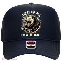 First Of All IM A Delight Sarcastic Possum Angry Opossum Hat thumb 0