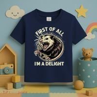 First Of All IM A Delight Sarcastic Possum Angry Opossum Toddler T-Shirt thumb 3