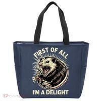 First Of All IM A Delight Sarcastic Possum Angry Opossum Tote Bag thumb 0