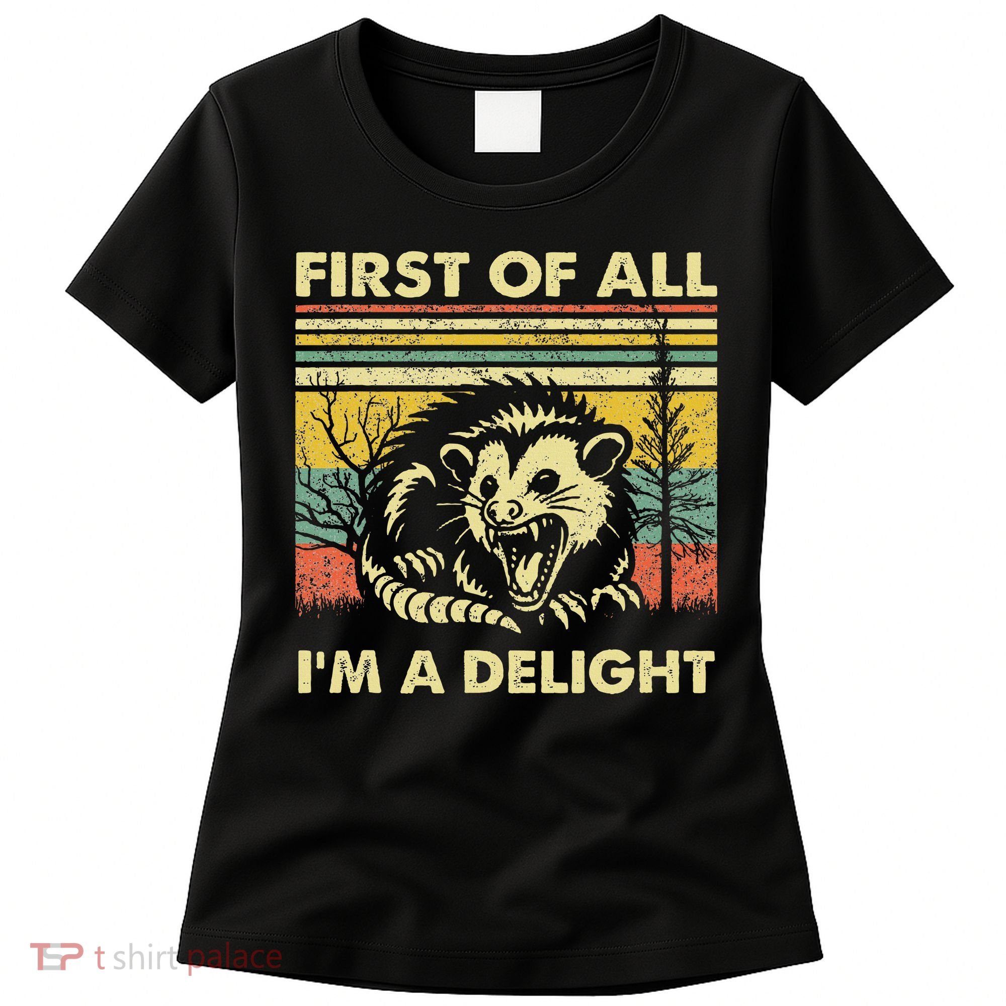 First Of All IM A Delight Sarcastic Angry Opossum Lover Women's T-Shirt