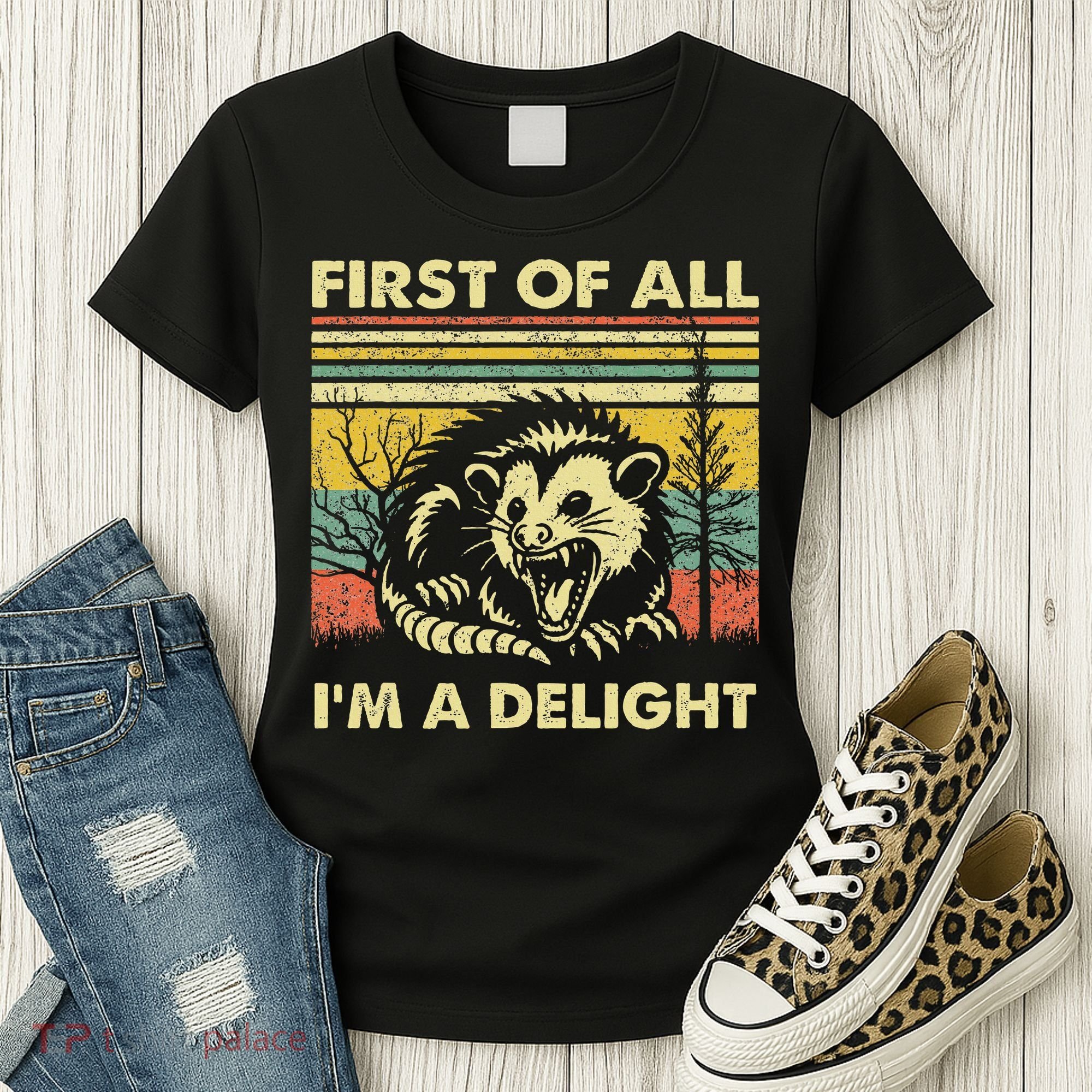 First Of All IM A Delight Sarcastic Angry Opossum Lover Women's T-Shirt