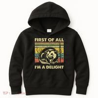 First Of All IM A Delight Sarcastic Angry Opossum Lover Kids Hoodie thumb 0