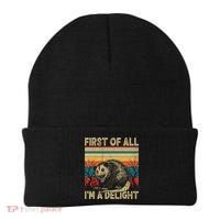 First Of All I'm A Delight Sarcastic Angry Opossum Possum  Beanie thumb 0