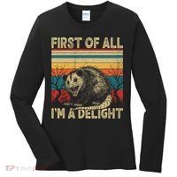 First Of All I'm A Delight Sarcastic Angry Opossum Possum  Women's Long Sleeve Shirt thumb 0