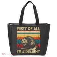 First Of All I'm A Delight Sarcastic Angry Opossum Possum  Tote Bag thumb 0