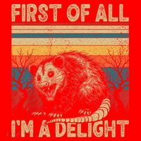 First Of All I'm A Delight Sarcastic Angry Opossum Possum  Santa Hat thumb 1