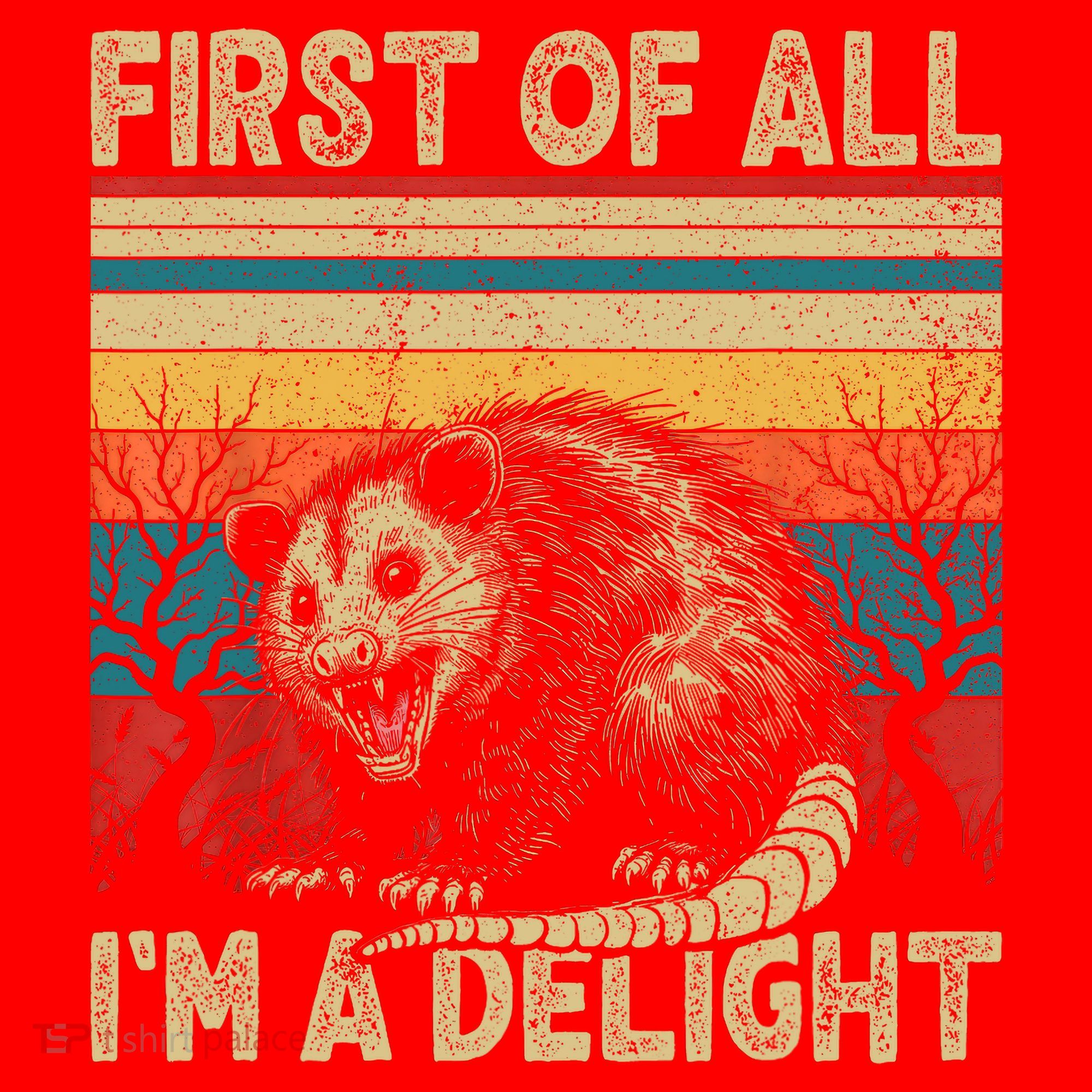 First Of All I'm A Delight Sarcastic Angry Opossum Possum  Santa Hat