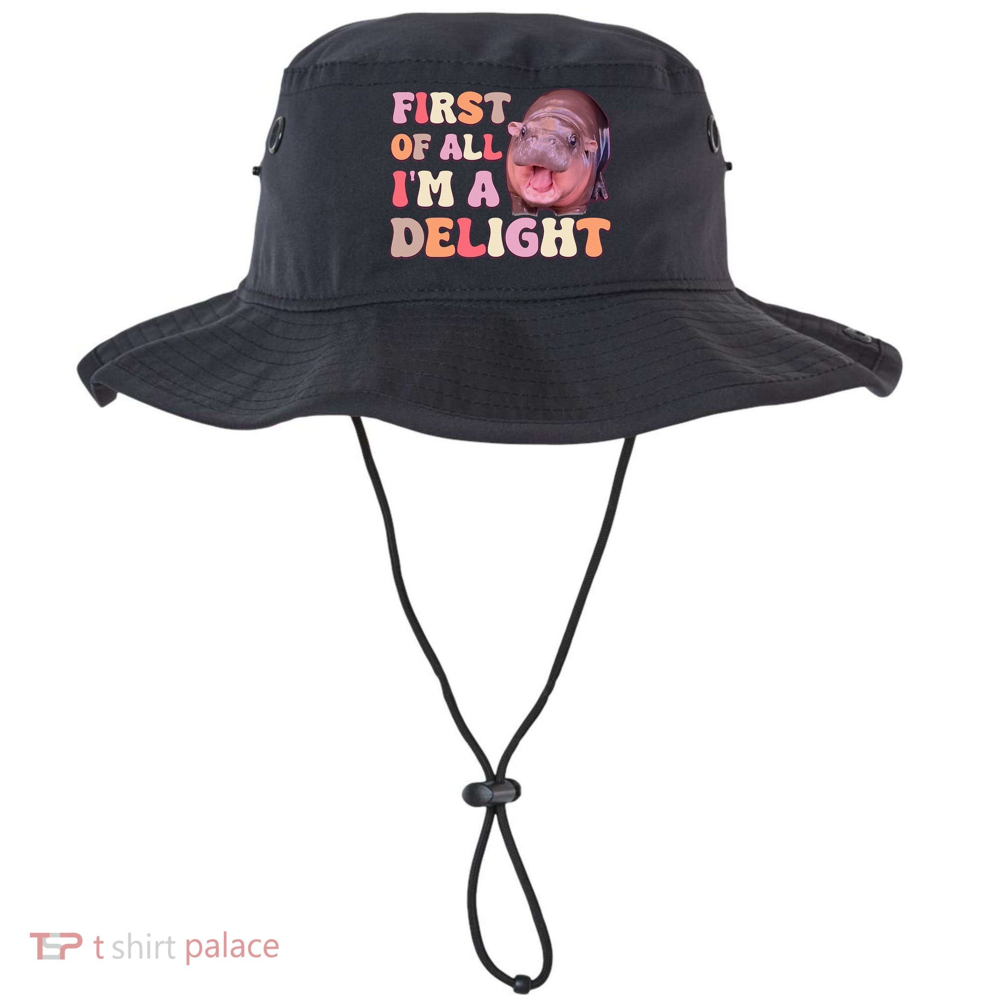 First Of All IM A Delight Moodeng Funny Meme Saying Bucket Hat