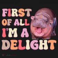 First Of All IM A Delight Moodeng Funny Meme Saying Women's Hoodie thumb 2