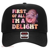 First Of All IM A Delight Moodeng Funny Meme Saying Hat thumb 0