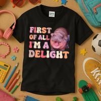 First Of All IM A Delight Moodeng Funny Meme Saying Kids T-Shirt thumb 3