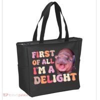 First Of All IM A Delight Moodeng Funny Meme Saying Tote Bag thumb 2
