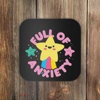 Full Of Anxiety Cute Kawaii Kawaii Goth Pastel Goth Coaster thumb 0