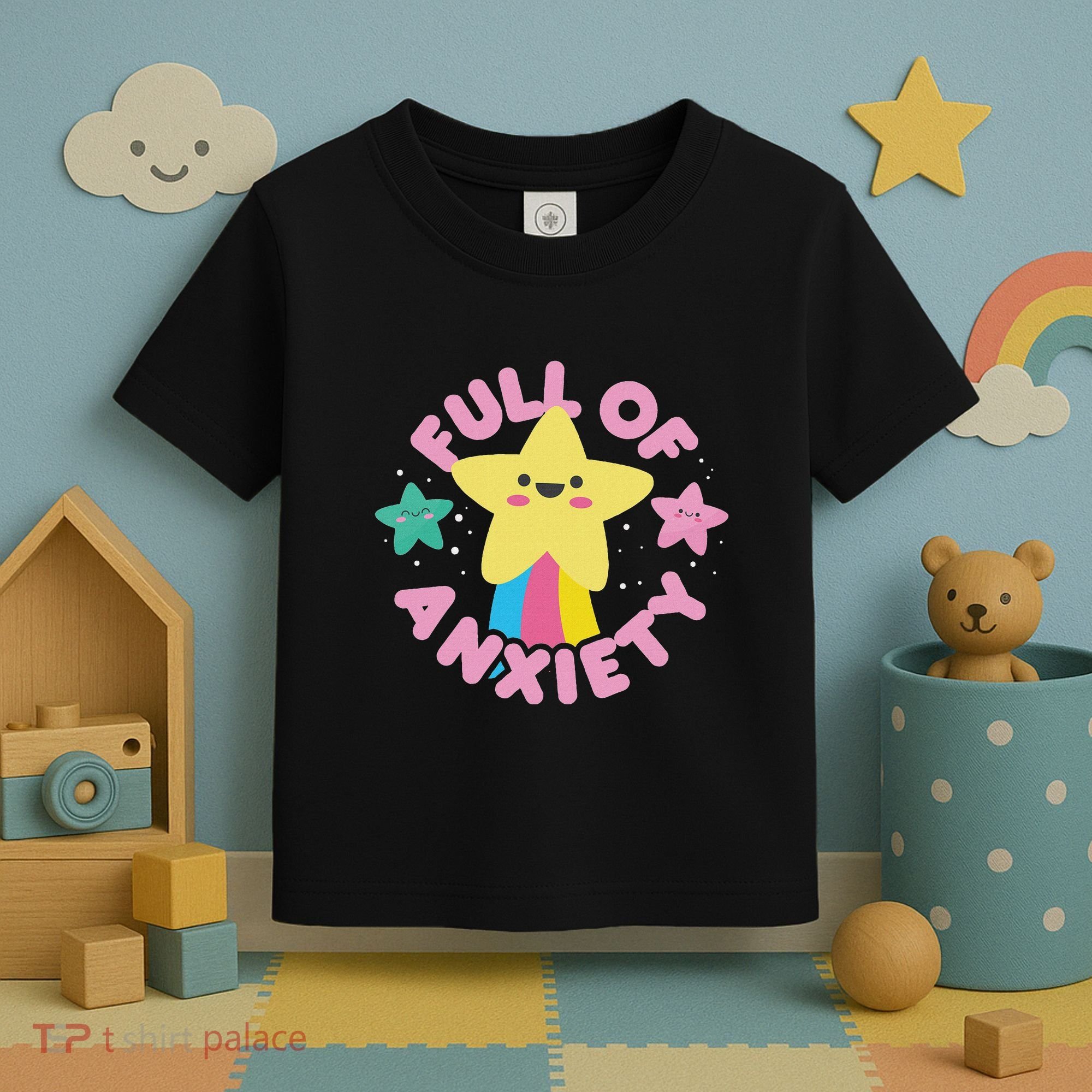 Full Of Anxiety Cute Kawaii Kawaii Goth Pastel Goth Toddler T-Shirt