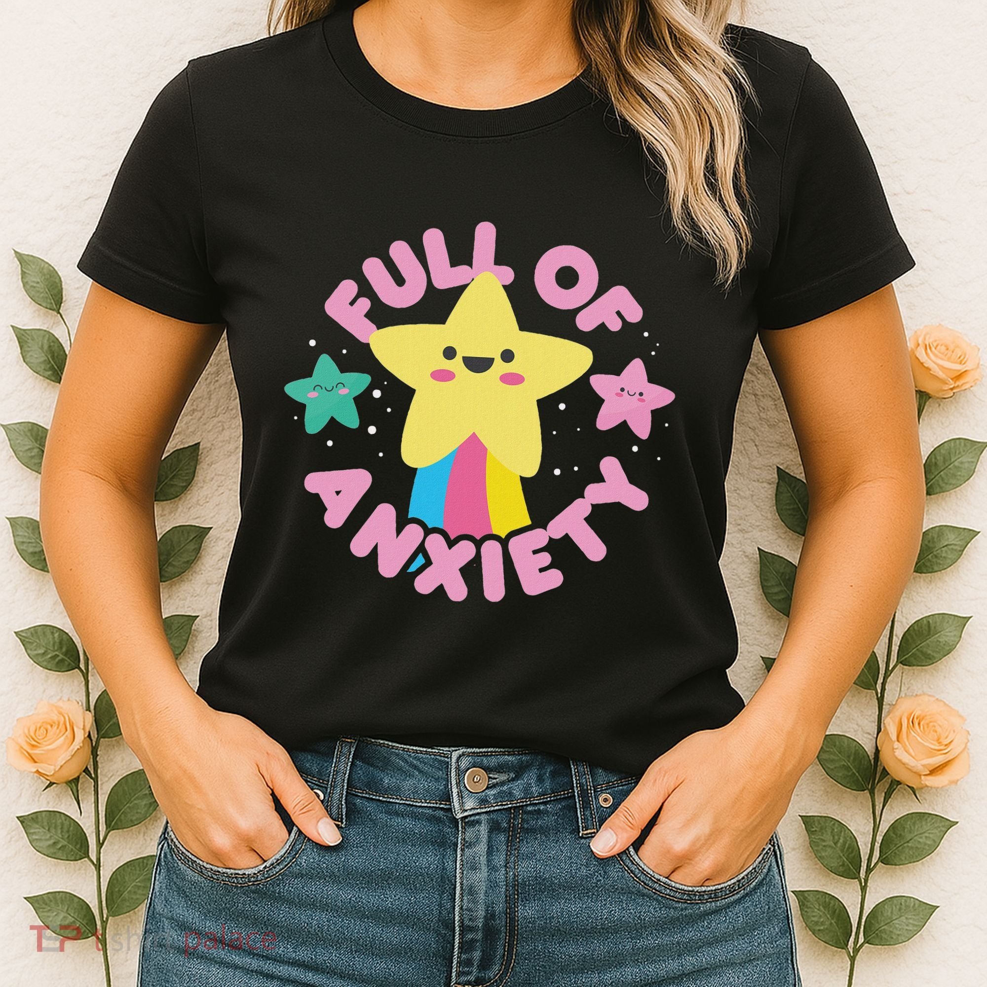 Full Of Anxiety Cute Kawaii Kawaii Goth Pastel Goth Women's T-Shirt