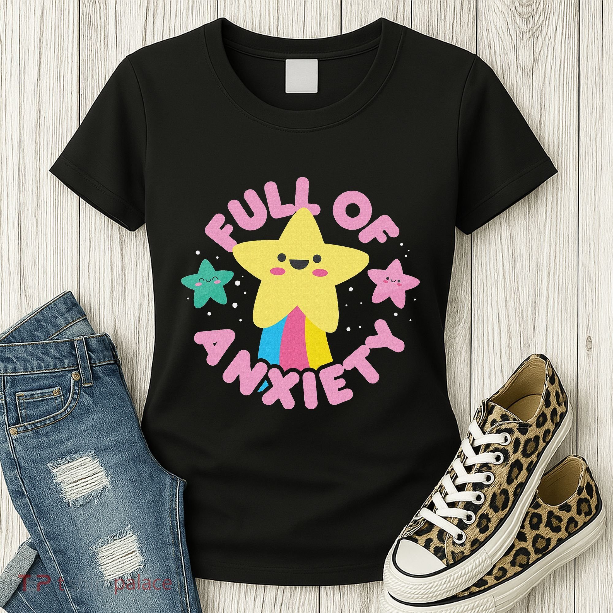 Full Of Anxiety Cute Kawaii Kawaii Goth Pastel Goth Women's T-Shirt