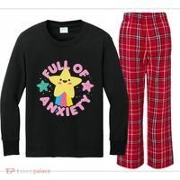 Full Of Anxiety Cute Kawaii Kawaii Goth Pastel Goth Kids Long Sleeve Plaid Pajama Set thumb 0