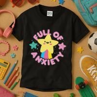 Full Of Anxiety Cute Kawaii Kawaii Goth Pastel Goth Kids T-Shirt thumb 3