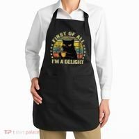 First Of All IM A Delight Sarcastic Angry Cat Coffee Lover Gift Apron thumb 2