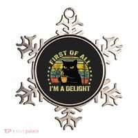 First Of All IM A Delight Sarcastic Angry Cat Coffee Lover Gift Ornament thumb 0