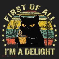 First Of All IM A Delight Sarcastic Angry Cat Coffee Lover Gift Hat thumb 2