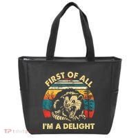 First Of All IM A Delight Sarcastic Angry Opossum Tote Bag thumb 0