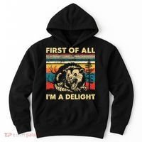 First Of All IM A Delight Sarcastic Angry Opossum Possum Hoodie thumb 0