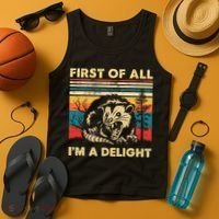 First Of All IM A Delight Sarcastic Angry Opossum Possum Tank Top thumb 4