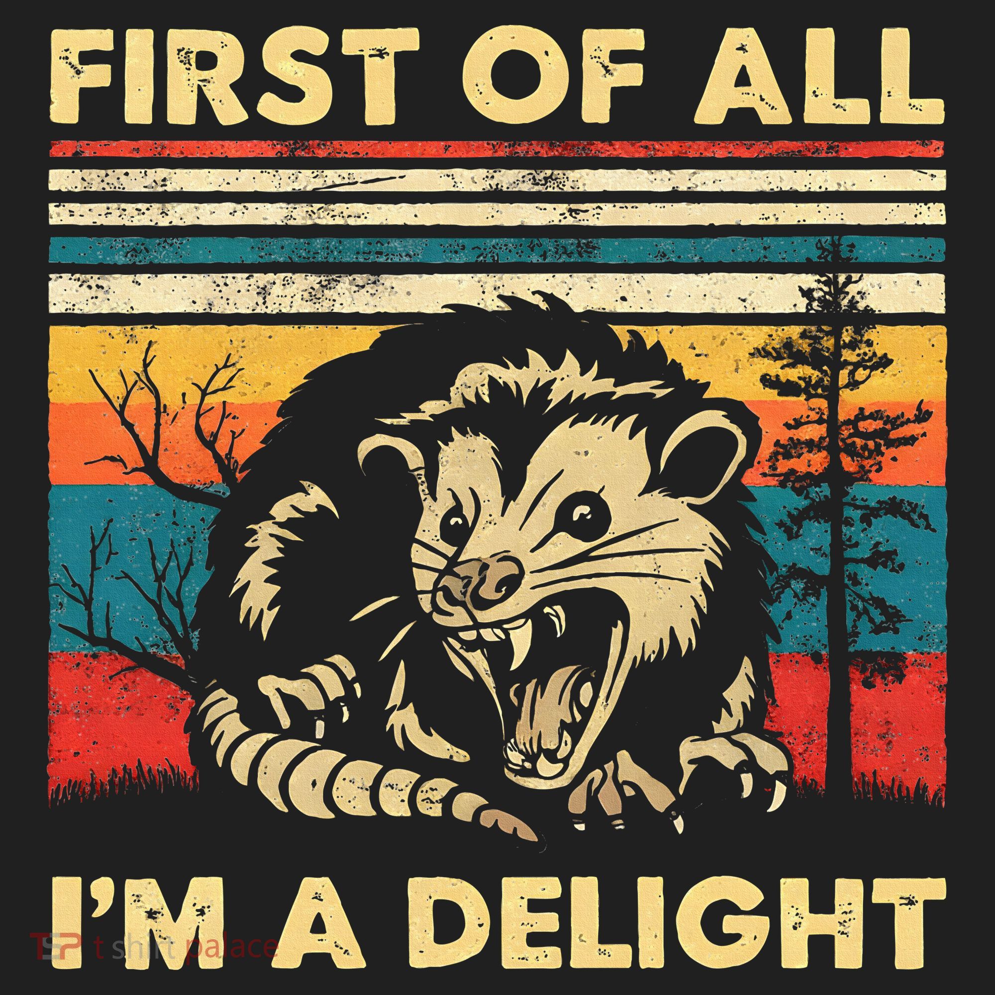 First Of All IM A Delight Sarcastic Angry Opossum Possum Golf Towel
