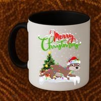Funny Otter Animal Lover Xmas Lighting Otter Christmas Funny Gift Coffee Mug thumb 2