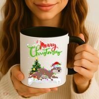 Funny Otter Animal Lover Xmas Lighting Otter Christmas Funny Gift Coffee Mug thumb 3