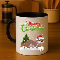 Funny Otter Animal Lover Xmas Lighting Otter Christmas Funny Gift Coffee Mug thumb 4