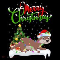 Funny Otter Animal Lover Xmas Lighting Otter Christmas Funny Gift Coffee Mug thumb 5