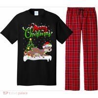 Funny Otter Animal Lover Xmas Lighting Otter Christmas Funny Gift Pajama Set thumb 0