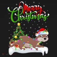 Funny Otter Animal Lover Xmas Lighting Otter Christmas Funny Gift Ornament thumb 1