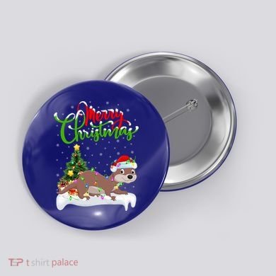 Funny Otter Animal Lover Xmas Lighting Otter Christmas Funny Gift Button