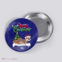 Funny Otter Animal Lover Xmas Lighting Otter Christmas Funny Gift Button thumb 0