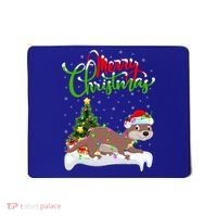 Funny Otter Animal Lover Xmas Lighting Otter Christmas Funny Gift Mousepad thumb 0